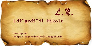 Légrádi Mikolt névjegykártya
